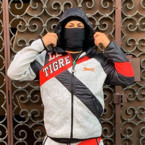 Men's Le Tigre GreyRedBlack Fleece Hoody NWT